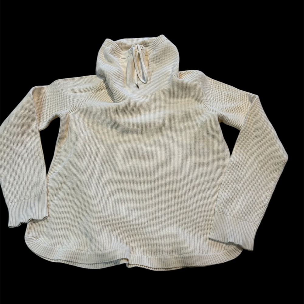 Ralph Lauren Tan Waffle Knit High Neck Pull-Over Thermal Top Women's L